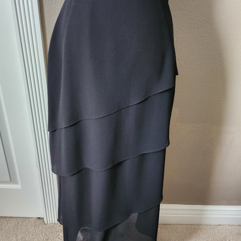 Dawn Joy Black Layered Long Skirt Size 8